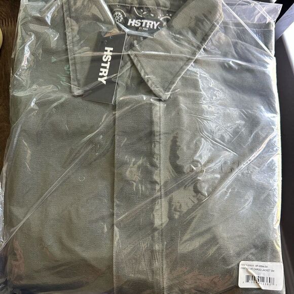 NWT HSTRY By NAS Men’s Olive Green & Paisley Cargo Duck Canvas Denim Jacket - S - Picture 8 of 9